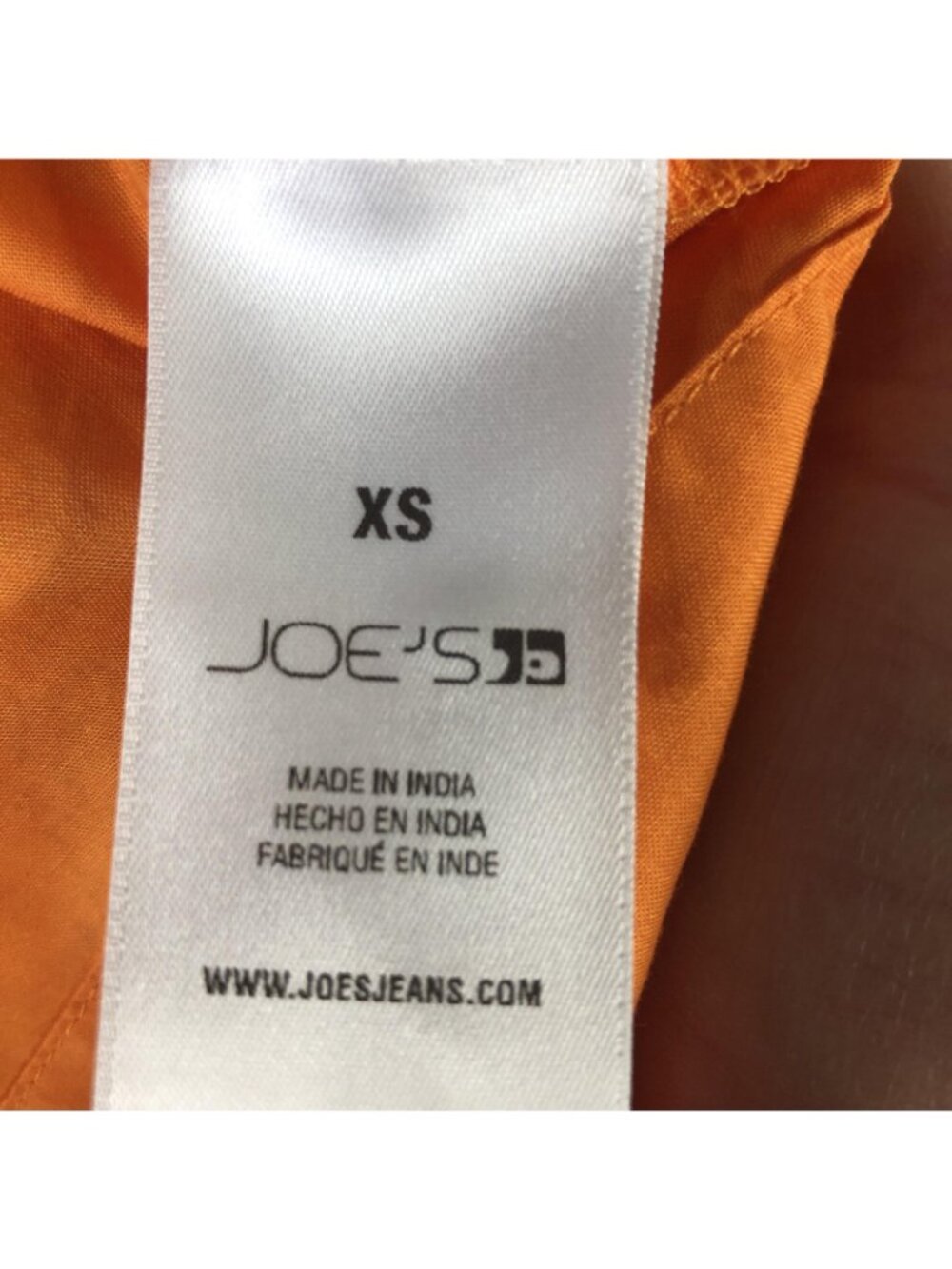 Joe's Jeans Tunic Blouse Womens XS Orange Poplin Empire Poet Peplum Top - Picture 7 of 16